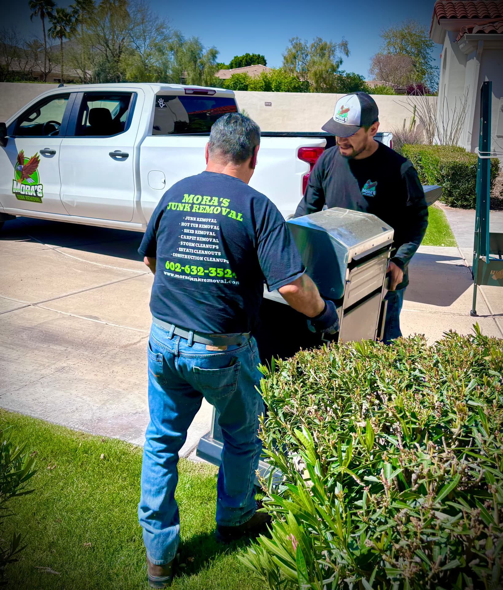 Mora ’s Junk Removal crew providing furniture removal in Scottsdale, Arizona